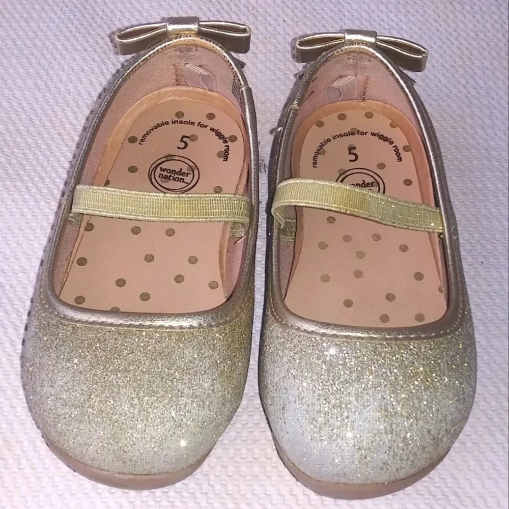 Wonder Nation Baby Girl Ballet Flat Shoes Size 5